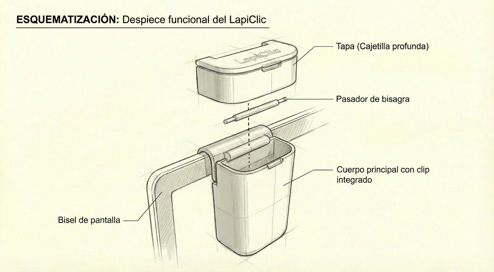Esquema técnico despiezado del producto LapiClic